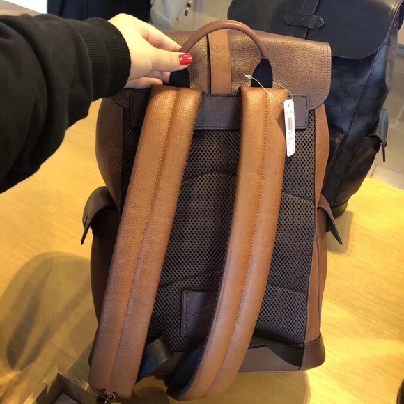 Coach Hudson Backpack In Colorblock Dark Brown - Picture 4 of 7